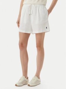 Polo Ralph Lauren Szorty materiałowe 211A12950002 Biały Relaxed Fit. Białe szorty Polo Ralph Lauren, bez wzorów, ze lnu. Za 769,99 zł.