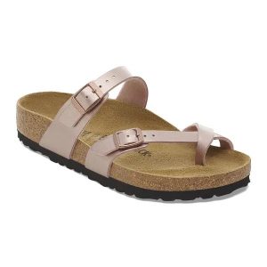 Birkenstock Mayari BF Japonki damskie. Brązowe klapki Birkenstock, bez wzorów, z materiału, bez obcasa. Za 339,99 zł.