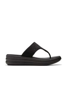 Clarks Japonki "Drift Way" w kolorze czarnym rozmiar: 37. Czarne klapki Clarks, bez wzorów, z tworzywa sztucznego, z otwartym noskiem, bez obcasa. Za 149,45 zł.