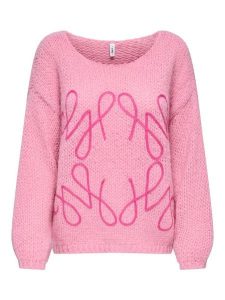 ONLY Sweter w kolorze jasnoróżowym rozmiar: M. Różowe swetry oversize ONLY, m, bez wzorów, ze splotem, bez ramiączek. Za 175,26 zł.