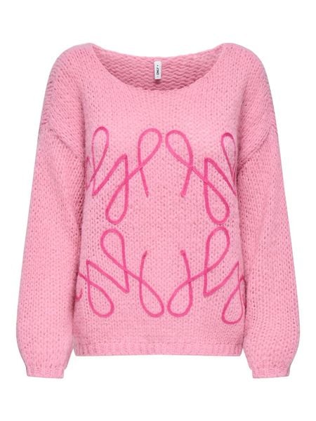 ONLY Sweter w kolorze jasnoróżowym rozmiar: M. Różowe swetry oversize ONLY, m, bez wzorów, ze splotem, bez ramiączek. Za 152,98 zł.