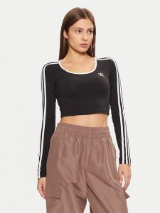 Adidas Bluzka adicolor 3-Stripes JD4624 Czarny Slim Fit. Czarne bluzki ADIDAS, m, bez wzorów, z bawełny, bez kołnierzyka, bez ramiączek. Za 99,99 zł.