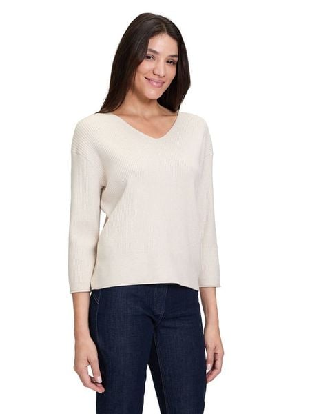 Betty Barclay Sweter w kolorze kremowym rozmiar: 42. Brązowe swetry oversize Betty Barclay, bez wzorów, prążkowane, bez ramiączek. Za 104,39 zł.