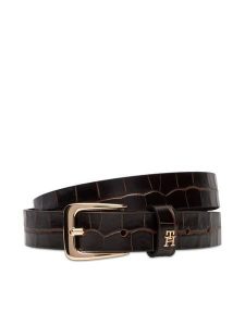 Tommy Hilfiger Pasek Damski Th Libre 2.5 Croc AW0AW17975 Brązowy. Brązowe paski TOMMY HILFIGER, bez wzorów, ze skóry. Za 229,99 zł.