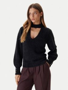 Guess Sweter W5BR92 Z3BJ0 Czarny Relaxed Fit. Czarne swetry klasyczne Guess, l, z syntetyku, bez kołnierzyka. Za 304,50 zł.