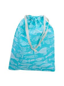 Overbeck and Friends Worek "Crazy Fish" w kolorze turkusowym - 27 x 37 cm rozmiar: onesize. Niebieskie shopper bag Overbeck and Friends, bez wzorów, z bawełny, bez dodatków. Za 23,95 zł.