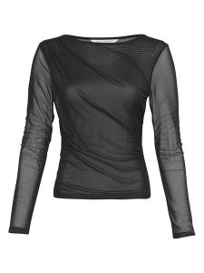 MOSS COPENHAGEN Bluzka w kolorze czarnym rozmiar: XS/S. Czarne bluzki Moss Copenhagen, s, bez wzorów, bez kołnierzyka, bez ramiączek. Za 87,81 zł.