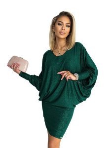 Numoco Sukienka w kolorze zielonym rozmiar: XXL/3XL. Zielone sukienki NUMOCO, na imprezę, xl, bez wzorów, bez kołnierzyka, bez ramiączek, mini. Za 171,28 zł.