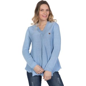 Sweter w kolorze błękitnym. Niebieskie swetry klasyczne marki Giorgio Di Mare, z aplikacjami, z dzianiny. W wyprzedaży za 173,95 zł.