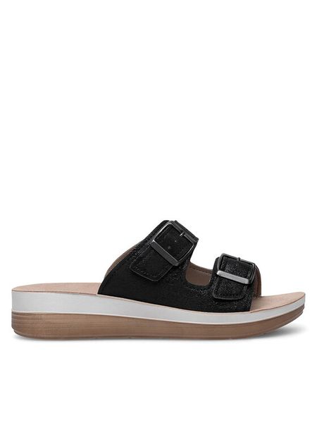 Inblu Klapki FT020400 Czarny. Czarne klapki Inblu, bez wzorów, z syntetyku, bez obcasa. Za 71,99 zł.