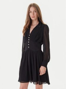 Morgan Sukienka codzienna 251-ROPLIS Czarny Loose Fit. Czarne kombinezony Morgan, na co dzień, bez wzorów, z syntetyku, bez kołnierzyka, bez ramiączek, proste. Za 239,99 zł.