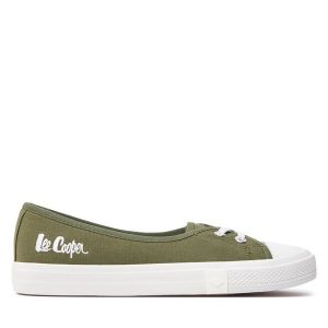 Trampki Lee Cooper. Zielone trampki Lee Cooper, bez wzorów, bez zapięcia. Za 99,99 zł.