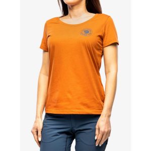 Koszulka bawełniana damska Fjallraven 1960 Logo T-shirt. Brązowe koszulki sportowe Fjällräven, bez wzorów, z bawełny, bez ramiączek. Za 156,99 zł.