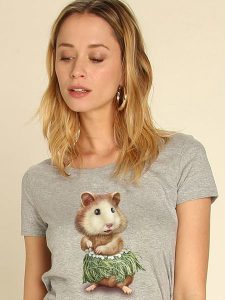WOOOP Koszulka "Hamster Hula" w kolorze szarym rozmiar: XXL. Szare bluzki Wooop, xxl, bez wzorów, bez kołnierzyka, bez ramiączek. Za 74,63 zł.