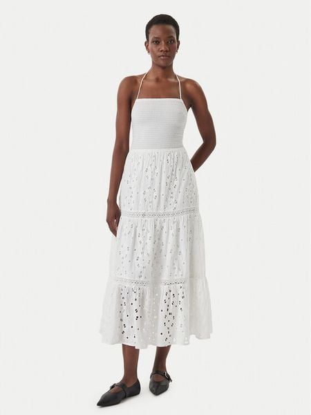 Iconique Sukienka letnia Sirya IC26-007 Biały Regular Fit. Białe kombinezony Iconique, na lato, s, bez wzorów, z bawełny, bez kołnierzyka, bez ramiączek. Za 499,99 zł.