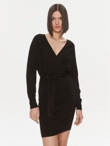 Liu Jo Sukienka dzianinowa 5F3031 MS49I Czarny Slim Fit. Czarne kombinezony Liu Jo, s, bez wzorów, z dzianiny, bez kołnierzyka, bez ramiączek. Za 419,99 zł.