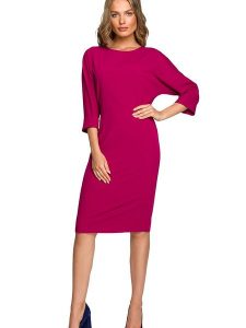Stylove Sukienka w kolorze różowym rozmiar: XL. Różowe sukienki Stylove, xl, bez wzorów, bez kołnierzyka, bez ramiączek, midi. Za 175,67 zł.