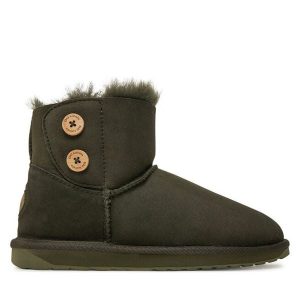 Śniegowce EMU Australia. Zielone buty zimowe EMU Australia, bez obcasa, bez zapięcia. Za 699,99 zł.
