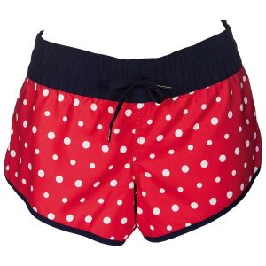 Spodenki kobiece Arena Dots Short. Czerwone szorty Arena, bez wzorów, z materiału. Za 89,00 zł.