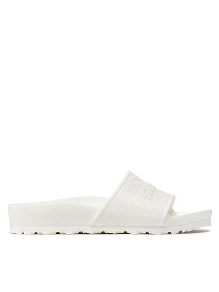 Birkenstock Klapki Barbados EVA 1015399 Biały. Białe klapki Birkenstock, bez wzorów, z syntetyku, bez obcasa. Za 139,00 zł.
