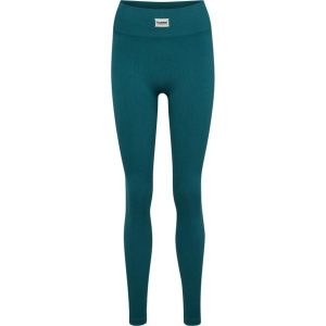 Damskie legginsy bezszwowe prążkowane Hummel Pulse. Zielone legginsy Hummel, bez wzorów, prążkowane. Za 163,50 zł.