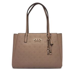 Torebka Guess. Brązowe shopper bag Guess, z aplikacjami, bez dodatków. Za 799,99 zł.