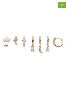 U.S. Polo Assn. Kolczyki-kreole (8 szt.) z kryształami rozmiar: onesize. Żółte kolczyki U.S. Polo Assn., z kryształem, metalowe. Za 118,28 zł.