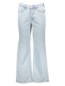 Vero Moda Dżinsy - Wide Leg fit - w kolorze błękitnym rozmiar: W29/L32. Niebieskie jeansy Vero Moda, z aplikacjami, ze skóry. Za 113,36 zł.