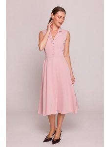 Stylove Sukienka w kolorze jasnoróżowym rozmiar: L. Różowe sukienki Stylove, l, bez wzorów, bez kołnierzyka, bez ramiączek, midi. Za 269,99 zł.