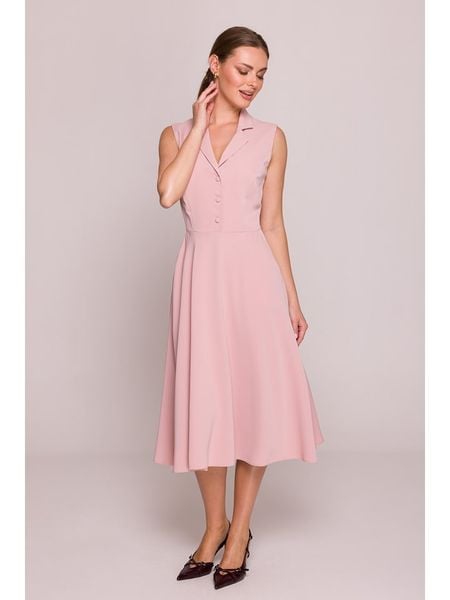 Stylove Sukienka w kolorze jasnoróżowym rozmiar: L. Różowe sukienki Stylove, l, bez wzorów, bez kołnierzyka, bez ramiączek, midi. Za 236,61 zł.