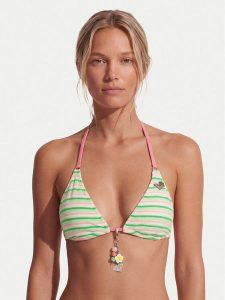 Roxy Góra od bikini Tiki Tri ERJX305732 Zielony. Zielone bikini Roxy, bez wzorów, z syntetyku. Za 239,99 zł.