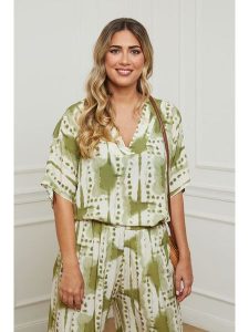 Plus Size Company Bluzka w kolorze zielonym rozmiar: 46. Brązowe bluzki Plus Size Company, plus size, bez wzorów, z wiskozy, klasyczne, bez kołnierzyka, plus size, bez ramiączek. Za 87,81 zł.