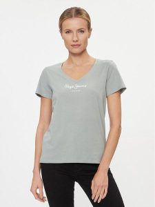 Pepe Jeans T-Shirt Wendy PL505482 Zielony Regular Fit. Zielone t-shirty Pepe Jeans, m, bez wzorów, z bawełny, bez kołnierzyka, bez ramiączek. Za 99,99 zł.