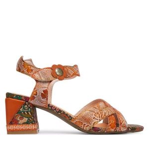 Sandały Laura Vita. Brązowe sandały LAURA VITA, bez wzorów, bez obcasa, na słupku, bez zapięcia. Za 389,99 zł.