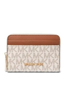 MICHAEL Michael Kors Portfel 32T4GJ6Z5B Beżowy. Brązowe portfele MICHAEL Michael Kors, bez wzorów, ze skóry. Za 360,99 zł.
