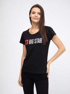 BIG STAR Koszulka w kolorze czarnym rozmiar: M. Czarne bluzki Big Star, m, bez wzorów, z bawełny, retro, bez kołnierzyka, bez ramiączek. Za 52,95 zł.