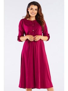 Awama Sukienka w kolorze bordowym rozmiar: M. Czerwone sukienki Awama, m, bez wzorów, bez kołnierzyka, bez ramiączek, midi. Za 154,99 zł.