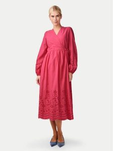 YAS Sukienka codzienna Luma 26032685 Różowy Regular Fit. Czerwone kombinezony YAS, l, bez wzorów, z bawełny, bez kołnierzyka, bez ramiączek. Za 309,99 zł.