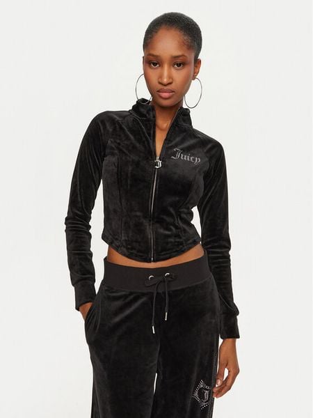 Juicy Couture Bluza Morgan Cross JCBCT224832 Czarny Regular Fit. Czarne bluzy Juicy Couture, m, bez wzorów, z syntetyku, bez kaptura. Za 319,99 zł.