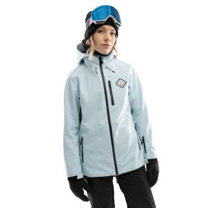 Damska kurtka snowboardowa Sporty zimowe Siroko W2-W Gelid. Niebieskie kurtki SIROKO, na zimę, bez wzorów, z softshellu, bez kaptura. W wyprzedaży za 339,00 zł.