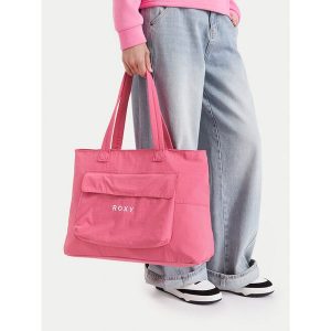 Torebka Roxy. Czerwone shopper bag Roxy, bez wzorów, bez dodatków. Za 79,99 zł.