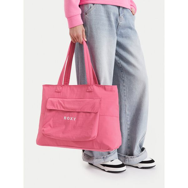 Torebka Roxy. Czerwone shopper bag Roxy, bez wzorów, bez dodatków. Za 79,99 zł.