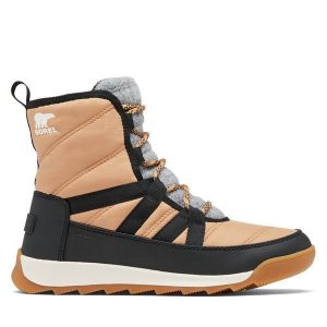 Śniegowce Sorel. Brązowe buty zimowe Sorel, bez obcasa, bez zapięcia. Za 339,99 zł.