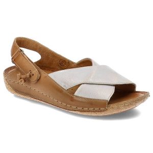 Brązowe Sandały Maciejka Damskie Skórzane Buty. Brązowe sandały Maciejka, z aplikacjami, bez obcasa, na platformie, bez zapięcia. Za 269,00 zł.