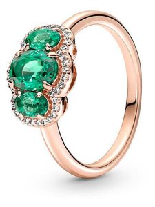 Pandora Pozłacany pierścionek z cyrkoniami rozmiar: 48. Różowe pierścionki Pandora, z cyrkonią, pozłacane. Za 491,99 zł.