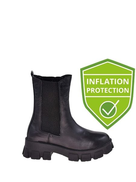 Moosefield Skórzane sztyblety w kolorze czarnym rozmiar: 39. Czarne botki Moosefield, bez wzorów, z materiału, bez zapięcia. Za 155,15 zł.