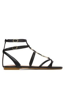 Liu Jo Sandały Sandy 09 SA6123 EX014 Czarny. Czarne sandały Liu Jo, bez wzorów, ze skóry, bez obcasa, na płaskiej podeszwie, bez zapięcia. Za 559,99 zł.