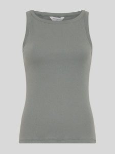 MOSS COPENHAGEN Top "Gubbe" w kolorze zielonym rozmiar: S/M. Zielone topy Moss Copenhagen, m, bez wzorów, bez kołnierzyka, bez ramiączek. Za 102,42 zł.