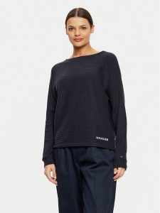Tommy Hilfiger Bluza UW0UW05583 Granatowy Regular Fit. Niebieskie bluzy TOMMY HILFIGER, s, bez wzorów, z syntetyku, bez kaptura. Za 149,99 zł.