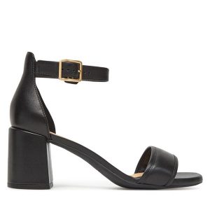 Sandały Clarks. Czarne sandały Clarks, bez wzorów, bez obcasa, na słupku, bez zapięcia. Za 339,99 zł.